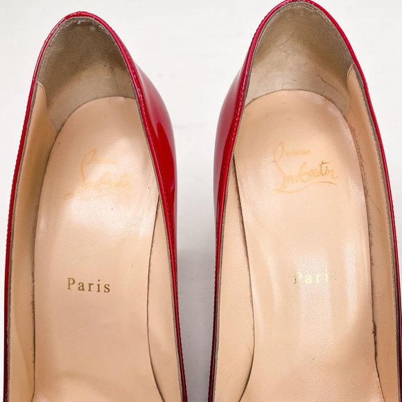 Christian Louboutin Black & Red Ombre Kate 100 Patent Degrade Pumps 39.5 US 9.5 - Picture 4 of 12